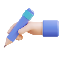 3D illustration of writing by hand and pencil png