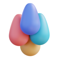 Ilustración 3d de la paleta de colores de las gotas de agua png