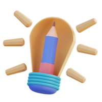 3D illustrator pencil and ideas png