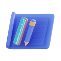 3d illustration penna linjal och konst arbete png