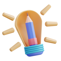 3D illustrator pencil and ideas png