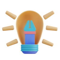 idea y herramienta de pluma de ilustrador 3d png