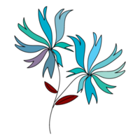 fleurs de doodle abstraites dessinées à la main png