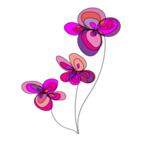 Hand drawn abstract doodle flowers png