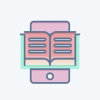 Icon E-Reading. related to Education symbol. doodle style. simple design editable. simple illustration vector
