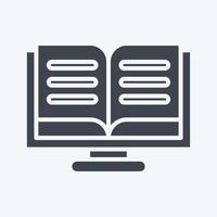 Icon Online Reading. related to Education symbol. glyph style. simple design editable. simple illustration vector
