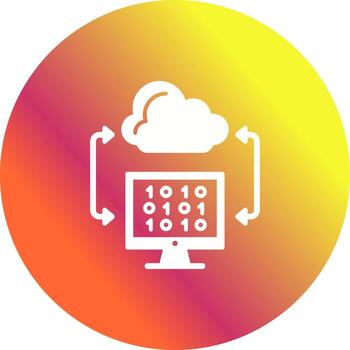 icono de vector de codificación de nube