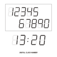 Digital clock number icon set png