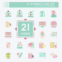 Icon Set E-Learning. related to Education symbol. flat style. simple design editable. simple illustration vector