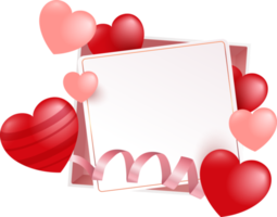 Valentine's day background with red and pink hearts.Suitable for Valentine's Day and woman Day and wedding invitation. png