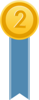 Golden medal with ribbon .Champion and winner awards medal . png