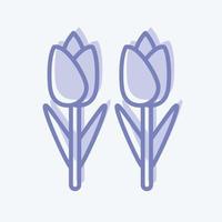 tulipanes de icono. relacionado con el símbolo del medio ambiente. estilo de dos tonos. ilustración sencilla. conservación. tierra. limpio vector