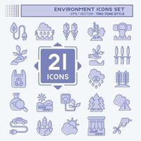 Icon Set Environment. related to Environment symbol. two tone style. simple illustration. conservation. earth. clean vector