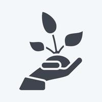 Icon Save Nature. related to Environment symbol. glyph style. simple illustration. conservation. earth. clean vector