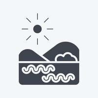 Icon Lake. related to Environment symbol. glyph style. simple illustration. conservation. earth. clean vector