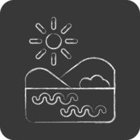 Icon Lake. related to Environment symbol. chalk style. simple illustration. conservation. earth. clean vector