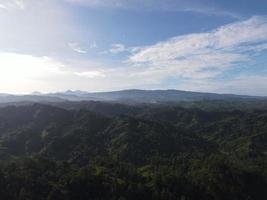 An aerial view of a hill in Bandung, West Java, Indonesia photo