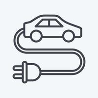 icono de coche eléctrico. relacionado con el símbolo del medio ambiente. estilo de línea ilustración sencilla. conservación. tierra. limpio vector