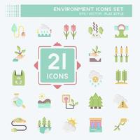 Icon Set Environment. related to Environment symbol. flat style. simple illustration. conservation. earth. clean