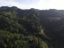 An aerial view of a hill in Bandung, West Java, Indonesia photo