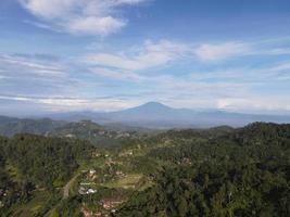 An aerial view of a hill in Bandung, West Java, Indonesia photo
