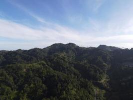 An aerial view of a hill in Bandung, West Java, Indonesia photo