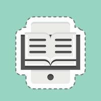 Sticker line cut E-Reading. related to Education symbol. simple design editable. simple illustration vector