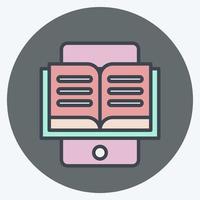 Icon E-Reading. related to Education symbol. color mate style. simple design editable. simple illustration vector