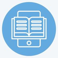 Icon E-Reading. related to Education symbol. blue eyes style. simple design editable. simple illustration vector