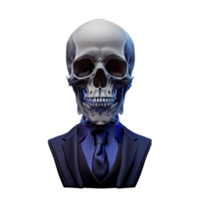 portret van een schedel gekleed in een formeel bedrijf pak png