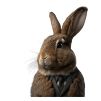 portrait d'un lapin vêtu d'un costume formel png