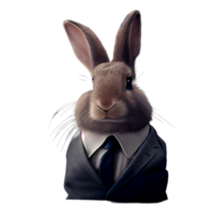 portrait d'un lapin vêtu d'un costume formel png