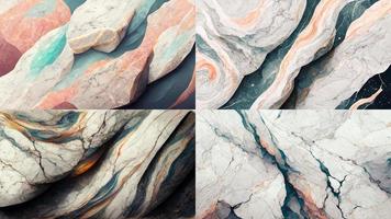 Set of marble texture background illustration. photo