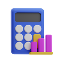 3d illustration calculator with analytic big data png