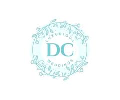 DC Initials letter Wedding monogram logos template, hand drawn modern minimalistic and floral templates for Invitation cards, Save the Date, elegant identity. vector