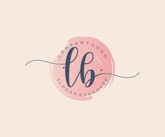 Initial LB feminine logo. Usable for Nature, Salon, Spa, Cosmetic and Beauty Logos. Flat Vector Logo Design Template Element.