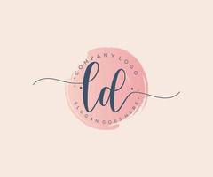 Initial LD feminine logo. Usable for Nature, Salon, Spa, Cosmetic and Beauty Logos. Flat Vector Logo Design Template Element.