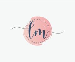 Initial LM feminine logo. Usable for Nature, Salon, Spa, Cosmetic and Beauty Logos. Flat Vector Logo Design Template Element.