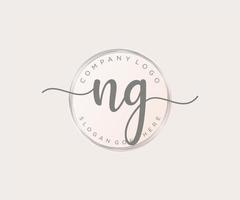 Initial NG feminine logo. Usable for Nature, Salon, Spa, Cosmetic and Beauty Logos. Flat Vector Logo Design Template Element.