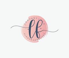 Initial LF feminine logo. Usable for Nature, Salon, Spa, Cosmetic and Beauty Logos. Flat Vector Logo Design Template Element.
