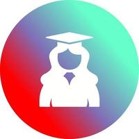 Unique Female Graduate Vector Icon