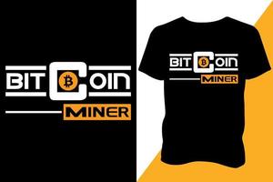 diseño de camiseta bitcoin. diseño de camiseta de tendencia vector