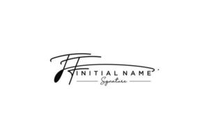 Initial FF signature logo template vector. Hand drawn Calligraphy lettering Vector illustration.