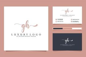 Initial GH Feminine logo collections and business card templat Premium Vector