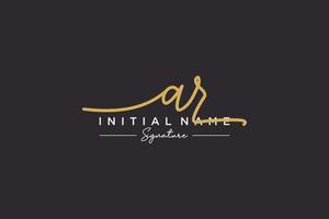 Initial AR signature logo template vector. Hand drawn Calligraphy lettering Vector illustration.