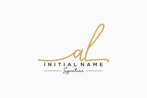 Initial AL signature logo template vector. Hand drawn Calligraphy lettering Vector illustration.