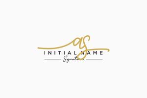 Initial AS signature logo template vector. Hand drawn Calligraphy lettering Vector illustration.