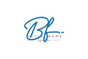 Initial BF signature logo template vector. Hand drawn Calligraphy lettering Vector illustration.