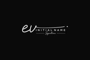 Initial EV signature logo template vector. Hand drawn Calligraphy lettering Vector illustration.