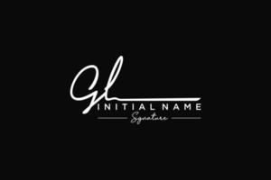 Initial GL signature logo template vector. Hand drawn Calligraphy lettering Vector illustration.